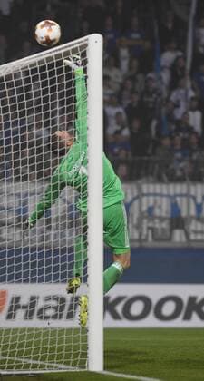 Goalkeeper Stephan Andersen of Copenhagen in action during the 3rd round, group F, European League soccer match FC Fastav Zlin vs FC Copenhagen in Olomouc, Czech Republic, on October 19, 2017. (CTKxPhoto LudekxPerina) CTKPhotoP201710191110301  LPE 005