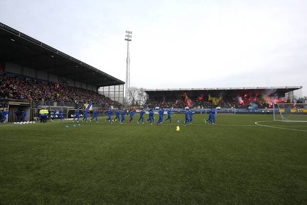 LEEUWARDEN 14 02 2015 Cambuur Stadium Last training SC Cambuur in front of the Derby against SC Heerenveen with almost 6000 supporters on the stands training SC Cambuur