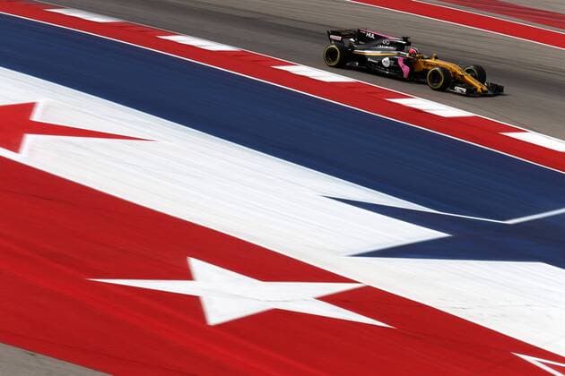 20.10.2017 - Free Practice 2, Nico Hulkenberg (GER) Renault F1 Team RS17 United States Grand Prix, Austin 19 - 22 October 2017 20.10.2017 - Free Practice 2, Nico Hulkenberg (GER) Renault Sport F1 Team RS17 