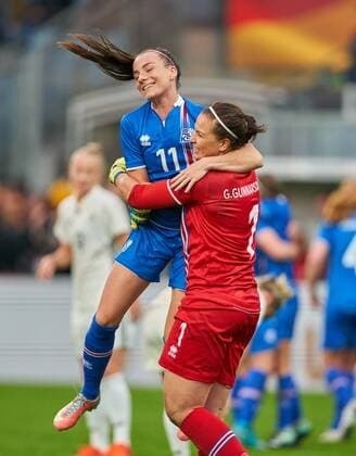 Final Game Hallbera GISLADOTTIR ISL 11 Gudbjoerg GUNNARSDOTTIR ISL 1 GERMANY ISLAND 2 3 Soccer Laenderspiel Women Qualification for the World Cup 2019 in France Wiesbaden Germany 20 10 2017