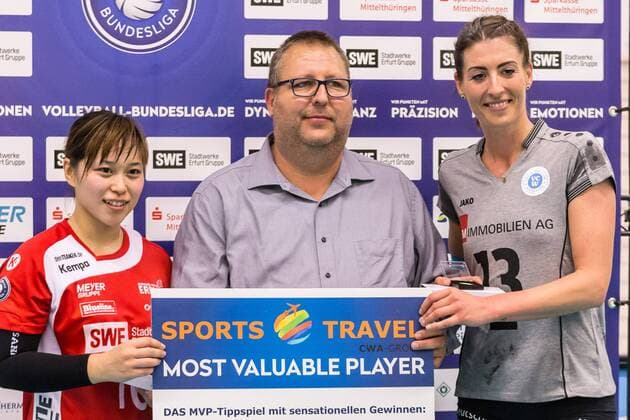 v li An Saita Black White Erfurt 10 Libero silver medal Karolina Bednarova VC Wiesbaden 13 golden medal Most Valuable Player Volleyball 1 Bundesliga Women Black White Erfurt 1 VC Wiesbaden xprx