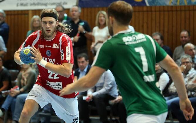 v li Fabian Gutbrod Bergischer HC Stefan Schmitt DJK Rimpar Wolves DKB 2 Handball Bundesliga DJK Rimpar Wolfenbergischer HC xfsx