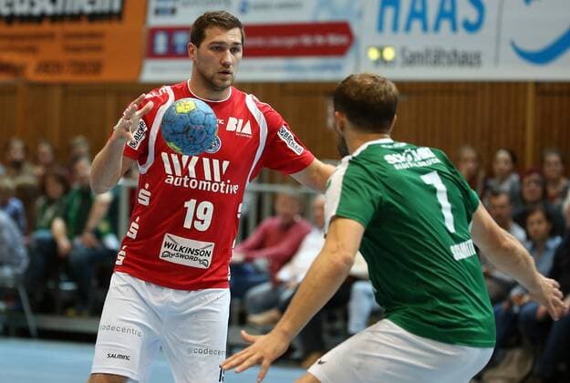 v li Tomas Babak Bergischer HC Stefan Schmitt DJK Rimpar Wolves DKB 2 Handball Bundesliga DJK Rimpar Wolfenbergischer HC xfsx