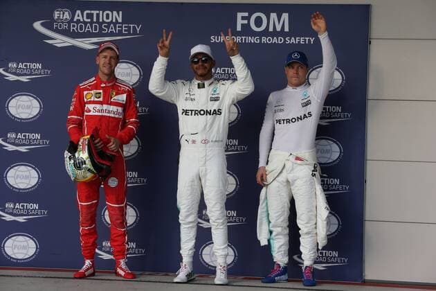 Sebastian Vettel Lewis Hamilton Valtteri Bottas Formula 1 GP United States of America