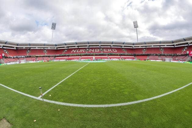 Fisheye wide-angle motif from the Max Morlock Stadium 90 minutes before kick-off 1 FC Nürnberg vs SG Dynamo Dresden 11 matchday 2 Bundesli