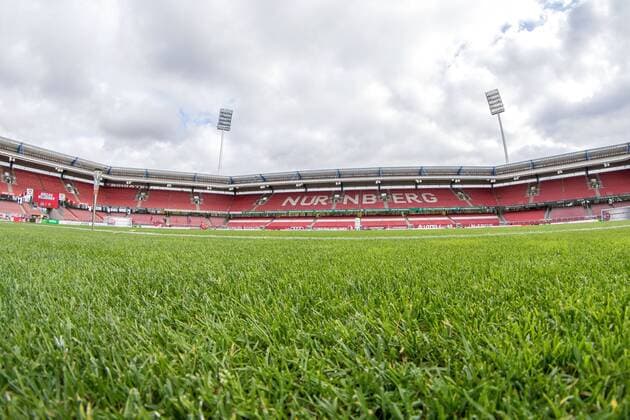 Fisheye wide-angle motif from the Max Morlock Stadium 90 minutes before kick-off 1 FC Nürnberg vs SG Dynamo Dresden 11 matchday 2 Bundesli