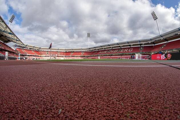 Fisheye wide-angle motif from the Max Morlock Stadium 90 minutes before kick-off 1 FC Nürnberg vs SG Dynamo Dresden 11 matchday 2 Bundesli