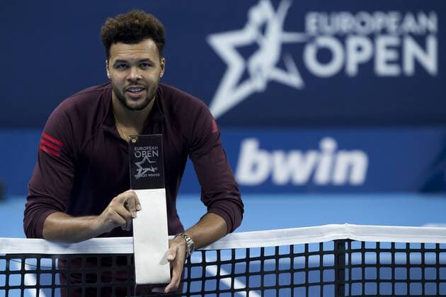 Themen der Woche - SPORT French Jo-Wilfried Tsonga pictured after winning a final game between Tsonga ATP Tennis Herren 17) and Schwartzman (ATP 26) at the seventh day of the ATP Antwerp tennis tournament on hard court, Sunday 22 October 2017, in Antwerp. KRISTOFxVANxACCOM  x05188495x