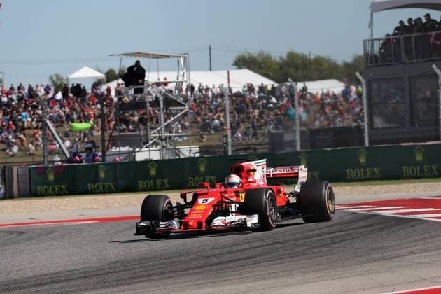 22.10.2017 - Race, Sebastian Vettel (GER) Scuderia Ferrari SF70H United States Grand Prix, Austin 19 - 22 October 2017 22.10.2017 - Race, Sebastian Vettel (GER) Scuderia Ferrari SF70H 
