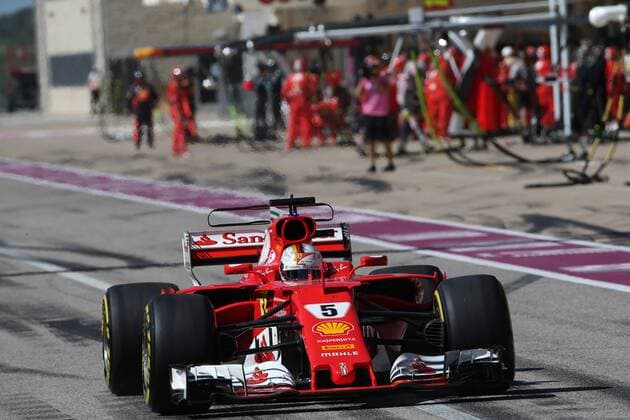 22.10.2017 - Race, Sebastian Vettel (GER) Scuderia Ferrari SF70H United States Grand Prix, Austin 19 - 22 October 2017 22.10.2017 - Race, Sebastian Vettel (GER) Scuderia Ferrari SF70H 