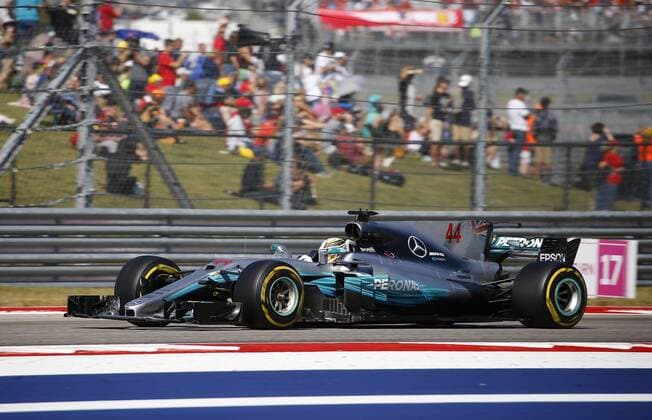 AUSTIN, TX - OCTOBER 22: Mercedes driver Lewis Hamilton (44) of Great Britain during the United States Grand Prix on October 22, 2017, at the Circuit of The Americas in Austin, TX. (Photo by David John Griffin Icon Sportswire) AUTO: OCT 22 F1 - United States Grand Prix Icon9531710220234 EDITORIAL USE ONLY