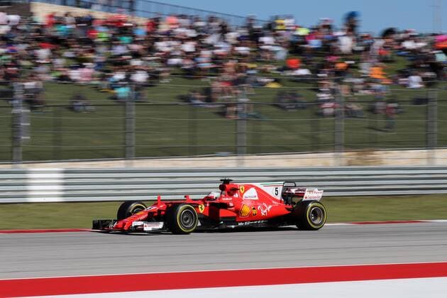 22.10.2017 - Race, Sebastian Vettel (GER) Scuderia Ferrari SF70H United States Grand Prix, Austin 19 - 22 October 2017 22.10.2017 - Race, Sebastian Vettel (GER) Scuderia Ferrari SF70H 