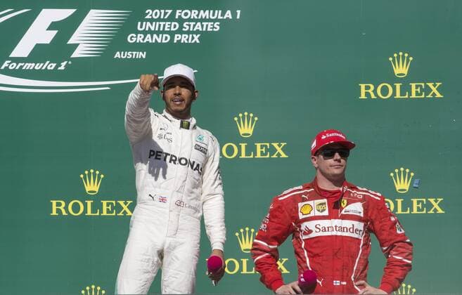 Motorsports: FIA Formula One World Championship WM Weltmeisterschaft 2017, Grand Prix of United States, 44 Lewis Hamilton (GBR, Mercedes AMG Petronas F1 Team), 7 Kimi Raikkonen (FIN, Scuderia Ferrari), Austin United States of America