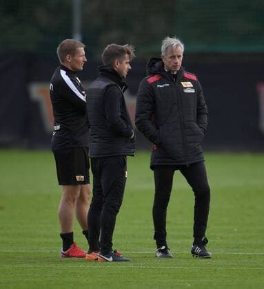 Soccer League Season 2017 2018 2 Bundesliga 1 FC Union Berlin Training v l Fitnesstrainer 1 FC Union Co Trainer Sebastian Bönig 1 FC Union Coach Jens Keller 1 FC Union Berlin 09 10 2017 Copyright: xMatthiasxKochx