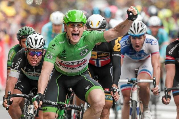 Amiens 8 07 2015 cycling stage 5 Arras Amiens Others Greipel wins the sprint in front of Peter Story and Mark Cavendish Tour the France stage 5
