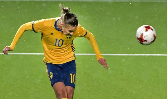 Boras Sweden 2017-10-24 World Cup Qualification 2017 18 Sweden(SWE)Hungary(HUN) Lina Hurtig(SWE) 1-0 PHOTO BOBBO LAUHAGE KOD 0300003 COPYRIGHT KAMERAPRESS.SE KP0300003 
