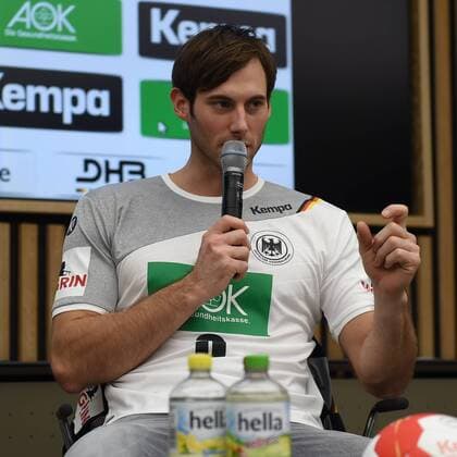 Handball Mens National Team Germany Spain in Berlin Press Conference Team captain Uwe Gensheimer Nr 3 Germany 25 10 17 Copyright: xMichaelxHundtx xMatthiasxKochx