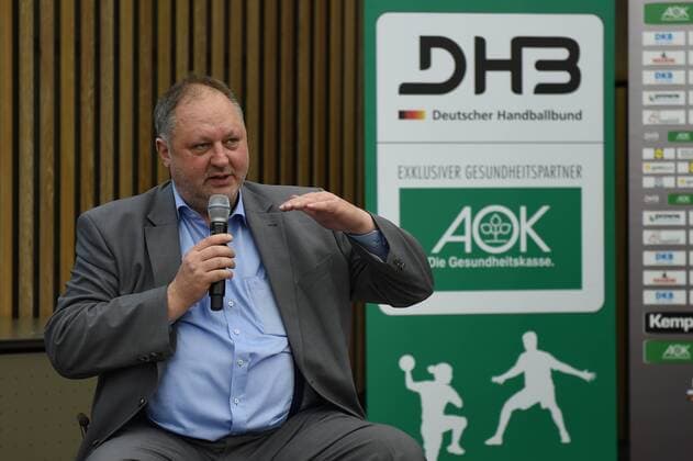 Men s World Cup Germany Spain in Berlin Press Conference DHB President Andreas Michelmann 25 10 17 Copyright: xMichaelxHundtx xMatthiasxKochx