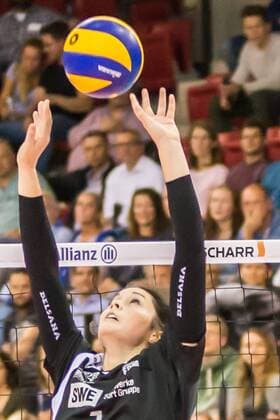 Erika Mercado Chavez Black and White Erfurt 7 in the match Volleyball 1 Bundesliga Women Alliance MTV Stuttgart Schwarzweiß Erfurt xprx