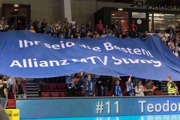 Fans Audience Audience Mood Alliance MTV Stuttgart Volleyball 1 Bundesliga Women Alliance MTV Stuttgart Schwarzweiß Erfurt xprx