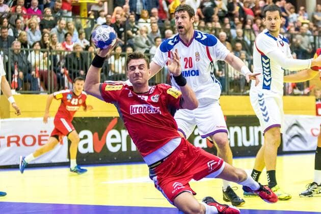 26 10 2017 Josef Welser Sporthalle Tulln on the Danube AUT Handball Testspiel Oesterreich vs Serbia in the picture Lukas Herburger on the at the Donau  EP_puc