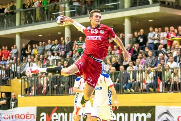 26 10 2017 Josef Welser Sporthalle Tulln on the Danube AUT Handball Testspiel Austria vs Serbia in the picture Nikola Bilyk AUTOTHERAPY international friendly handball match between Austria and Serbia at the Josef Welser Sporthalle Tulln on the Danube Austria on 2017 10 26 Tulln at the Donau  EP_puc