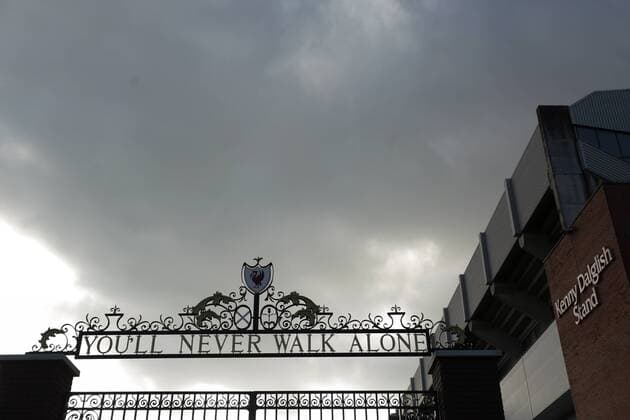 PXL_Anfield football stadium 15.10.2017., Liverpool, England - Anfield is a football stadium which has a seating capacity of 54,074 making it the sixth largest football stadium in England. It has been the home of Liverpool F.C. since their formation in 1892. It was originally the home of Everton F.C. from 1884 to 1891. The stadium has four stands: the Spion Kop, Main Stand, The Centenary Stand (later to be renamed The Kenny Dalglish Stand) and Anfield Road. The Shankly Gates, in tribute of Bill Shankly, Paisley s predecessor between 1959 and 1974, are at the Anfield Road end. Their design includes a Scottish flag, a Scottish thistle, the Liverpool badge, and the words You ll Never Walk Alone .  LukaxStanzl PIXSELL