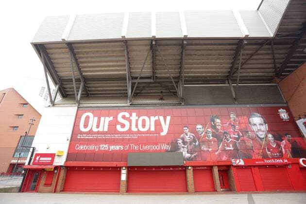 PXL_Anfield football stadium 15.10.2017., Liverpool, England - Anfield is a football stadium which has a seating capacity of 54,074 making it the sixth largest football stadium in England. It has been the home of Liverpool F.C. since their formation in 1892. It was originally the home of Everton F.C. from 1884 to 1891. The stadium has four stands: the Spion Kop, Main Stand, The Centenary Stand (later to be renamed The Kenny Dalglish Stand) and Anfield Road.  LukaxStanzl PIXSELL
