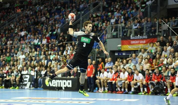 28 10 2017 xcsx Handball Laender match Men Germany Spain emspor v l Uwe Gensheimer Germany at the litter Magdeburg