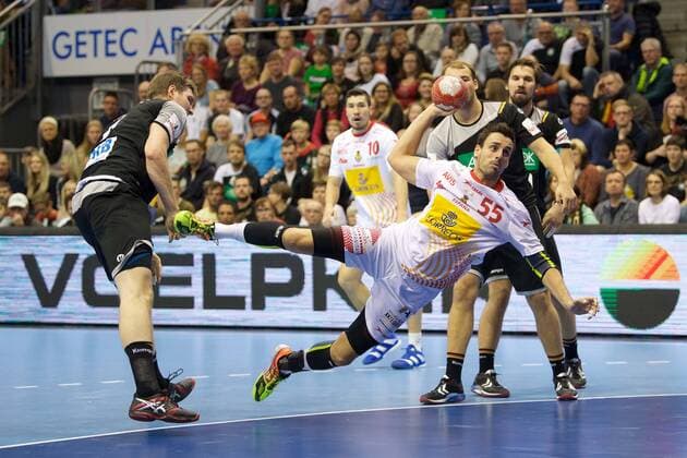 Handball Magdeburg 28 10 2017 Internationals National Team DHB Germany GER Spain ESP Adria Figueras Trejo Spain No 55 Paul Drux Germany No 95