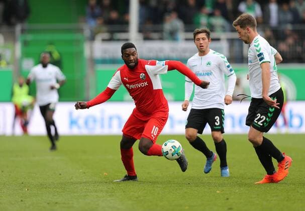 Richard Sukuta Pasu SV Sandhausen defeated by meeting SpVgg Greuther Fuerth vs SV Sandhausen 28 10 2017 2 Bundesliga Fuerth Copyright: xWuestx Eibner-Pressefotox EP_fwt
