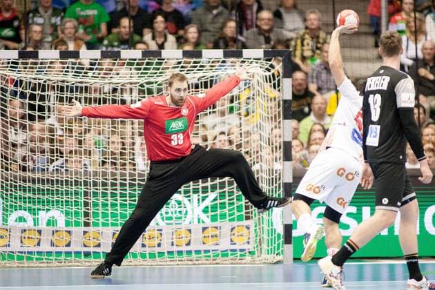 Valero Rivera No. 7 Spain throws a seven-meter penalty against Andreas Wolff No. 33 Germany Germany Spain Magdeburg Copyright: xDanielxReinelt xEibner-Pressefotox EP_drt