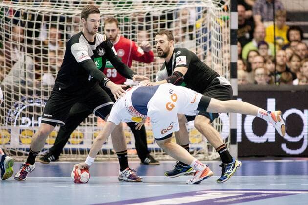 Hendrik Pekeler No. 13 Germany fouls Germany Spain Magdeburg Copyright: xDanielxReinelt xEibner-Pressefotox EP_drt