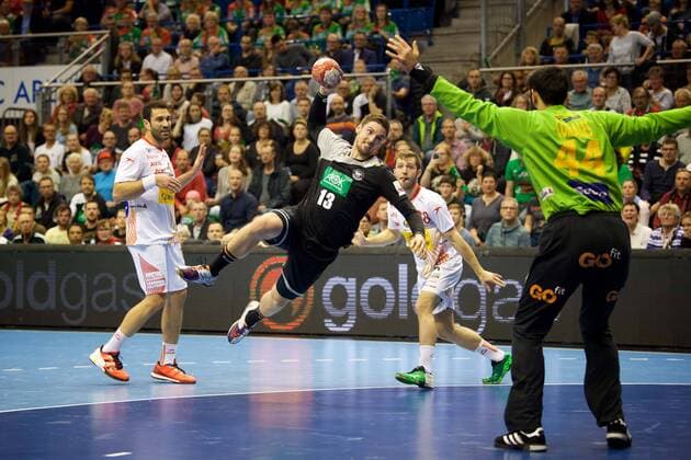 Handball Magdeburg 28 10 2017 Internationals National Team DHB Germany GER Spain ESP Hendrik Pekeler Germany No 13 Rodrigo Corrales Spain No 44