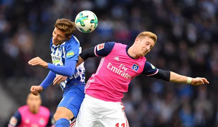 HSV Hertha BSC Berlin Hamburger Sporting Club HSV 1 Bundesliga 2017 2018 1 BL 1 Bundesliga DFL Soccer Soccer Soccer Men Men Men Germany Germany Berlin 28 10 2017 Olympiastadion