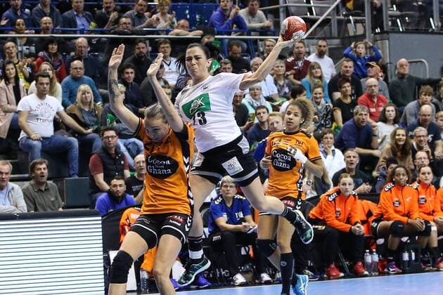 Svenja Huber Germany Handball Germany vs Netherlands at GETEC Arena in Magdeburg Promotion Germany Handball Women Women 28 10 2017