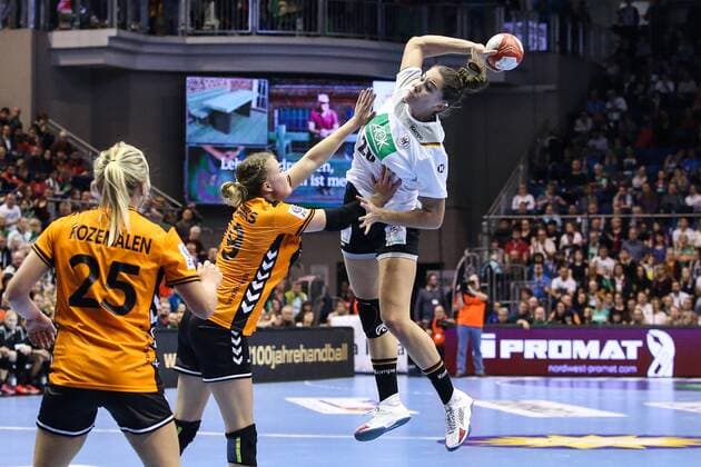 Svenja Huber Germany Handball Germany vs Netherlands at GETEC Arena in Magdeburg Promotion Germany Handball Women Women 28 10 2017