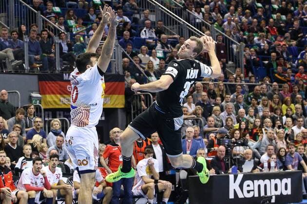Julius Kühn Germany Handball Internationals Germany vs Spain at GETEC Arena in Magdeburg Promotion Germany Handball Male Men 28 10 2017