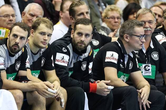Silvio Heinevetter Germany Handball Internationals Germany vs Spain in the GETEC Arena in Magdeburg Cut Out Single Image Action Germany Handball Male Men 28 10 2017
