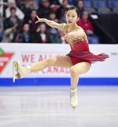 Figure skating Eiskunstlauf Honda 5th at Skate Canada Japan s Marin Honda performs in the women s singles free program at Skate Canada International at Brandt Center in Regina, Canada, on Oct. 28, 2017. Honda finished fifth in her Grand Prix competition debut in the 