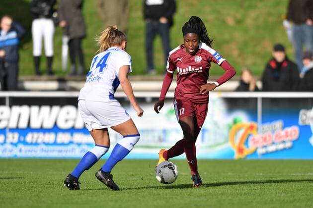 Virginia Kirchberger MSV 24 Etonam Nicole Anyomi SGS 15 Soccer Allianz Women Bundesliga MSV Duisburg SGS Essen xmkx