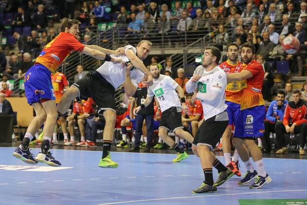 Germany Berlin Max Schmeling Halle Handball National Team Men Season 2017 2018 Germany GER Spain ESP Julius Kühn GER Viran Morros de Argila ESP