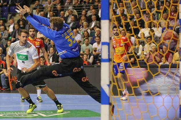 Germany Berlin Max Schmeling Halle Handball National Team Men Season 2017 2018 Germany GER Spain ESP Yves Kunkel GER Gonzalo Perez de Vargas Morena ESP