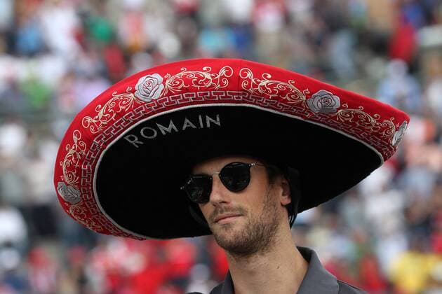 Formel 1, GP Mexiko, vor dem Start 29.10.2017 - Romain Grosjean (FRA) Haas F1 Team VF-17 Mexican Grand Prix, Mexico City 26 - 29 October 2017 29.10.2017 - Romain Grosjean (FRA) Haas F1 Team VF-17 