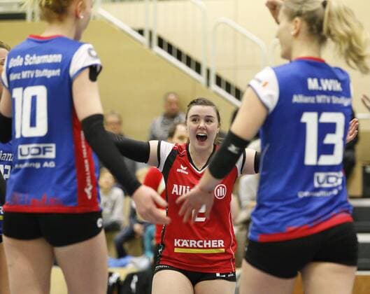 Volleyball Hessen 2 Bundesliga South Women 29 10 2017 TG Bad Soden ws MTV Stuttgart II blue vl Johanna Fischer Stuttgart Sport TG Bad Soden MTV Stuttgart II