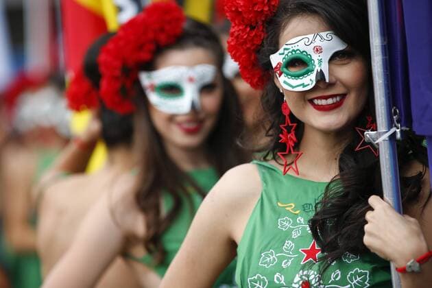 Formel 1, GP Mexiko, vor dem Start Motorsports: FIA Formula One World Championship WM Weltmeisterschaft 2017, Grand Prix of Mexico, grid girls Mexico-City Mexico