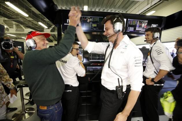 Motorsports: FIA Formula One World Championship WM Weltmeisterschaft 2017, Grand Prix of Mexico, Niki Lauda (AUT, Mercedes AMG Petronas Formula One Team), Toto Wolff (AUT, Mercedes AMG Petronas Formula One Team), Mexico-City Mexico