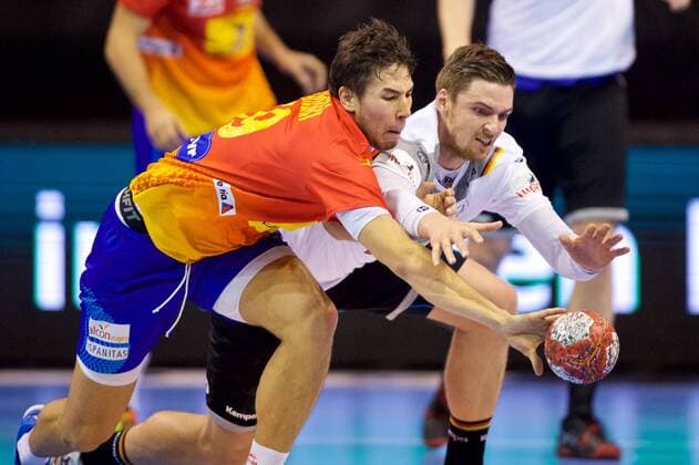 Handball Berlin 29 10 2017 National Match National Team DHB Germany GER Spain ESP Hendrik Pekeler Germany No 13 Daniel Dujshebaev Spain No 59