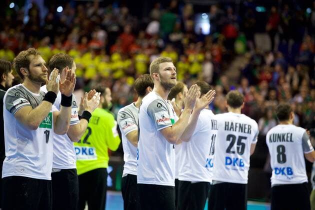 Handball Berlin 29 10 2017 National team DHB Germany GER Spain ESP Jubilee Germany Steffen Weinhold Germany No 17 Philipp Weber Germany No 20 mi