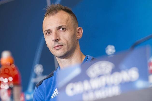 FK Qarabag Ansi Agolli during press conference PK Pressekonferenz day before UEFA Champions League match between FK Qarabag and Atletico de Madrid at Wanda Metropolitano in Madrid, Spain. October 30, 2017.  (20171030007)
